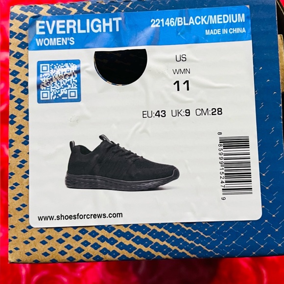 ❤️Shoes ForCrews EverlightWomen's Slip Resistant Work Shoes, Black Knit Sneakers - Picture 3 of 16